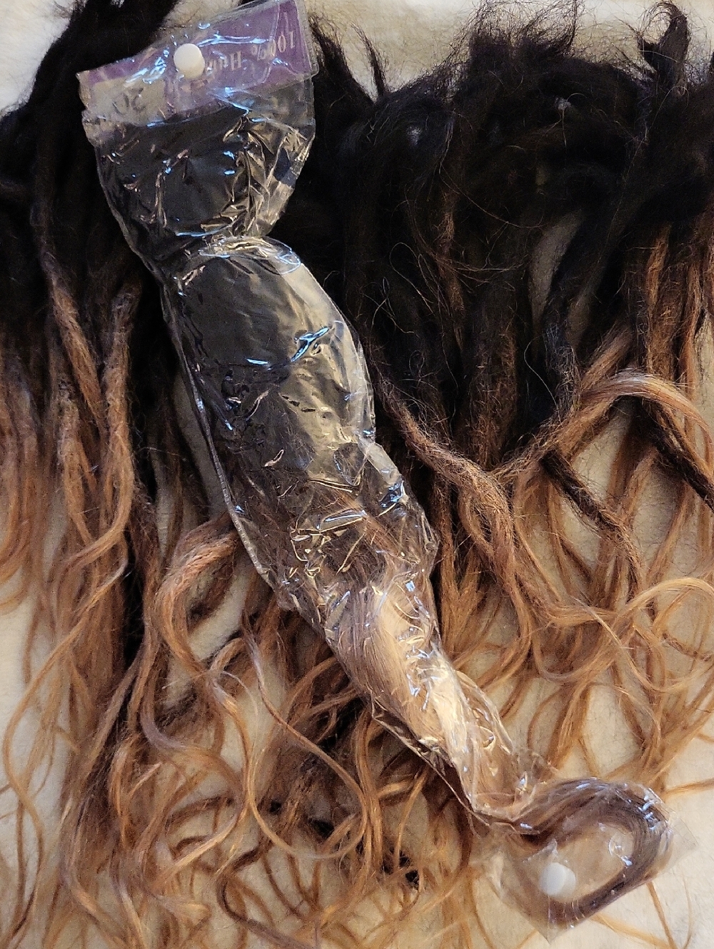 1B to 27 Ombre Open Ended Dread Human Hair Extension Bundle Used/1 New 18/ 20in.
